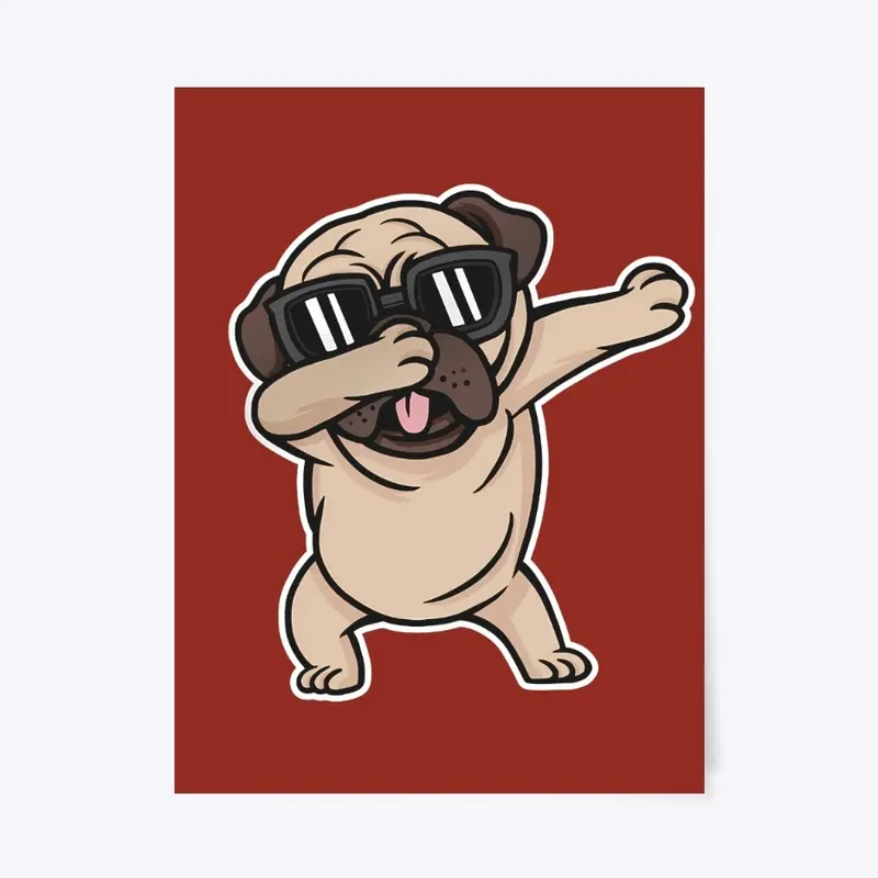 Cool Dabbing Pug, Funny Dog