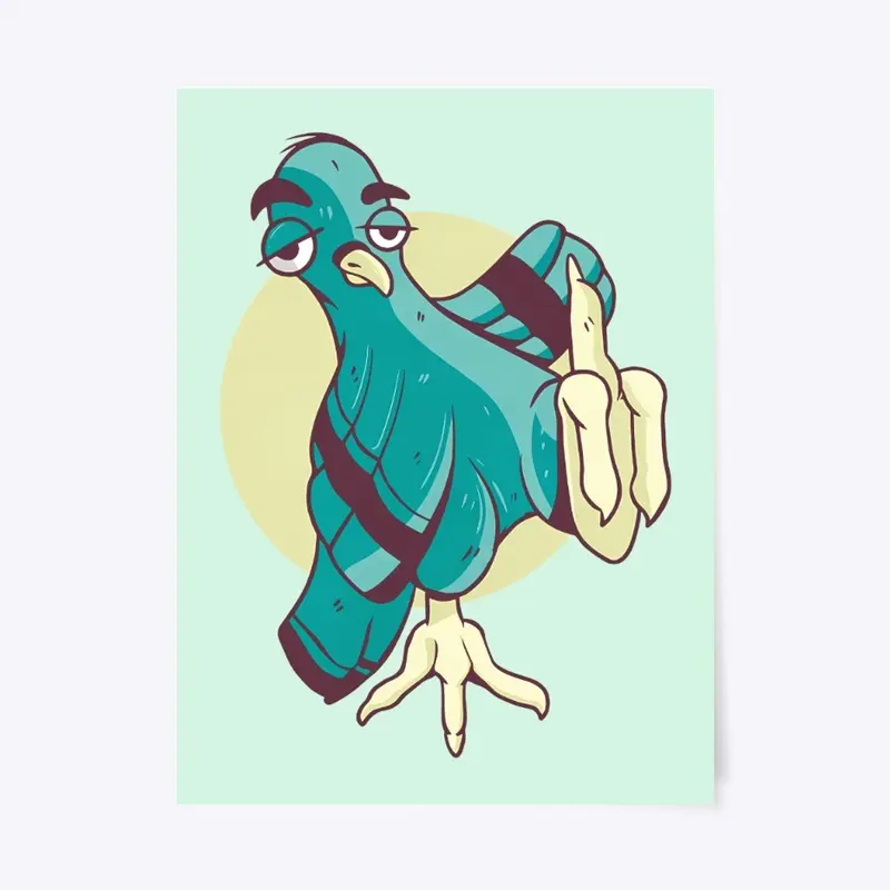 Funny Pigeon Middle Finger